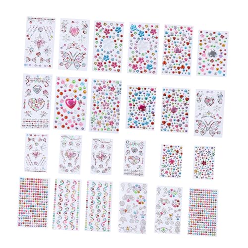 Toyvian 24 Blatt Jungen Und Mädchen Aufkleber Y Diamant Strass Acryl Aufkleber Telefon Perlen Aufkleber Zufälligen Stil von Toyvian