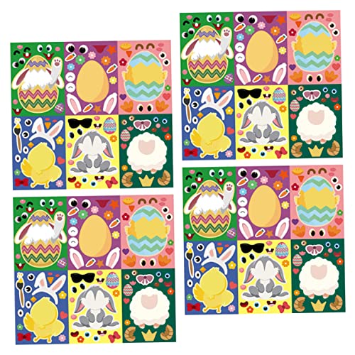 Toyvian Blatt Osteraufkleber Ostern Ostergeschenk für geldgeschenke verpacken Ostern 0stergeschenke Aufkleber Hasenaufkleber -Puzzle-Aufkleber Papier von Toyvian