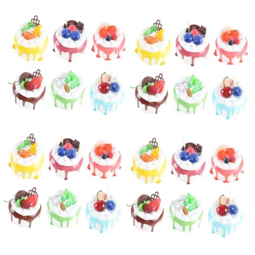 Toyvian 24 STK Simulation Kuchen Cupcake-Fotografie-Requisiten magnetisches Spielzeug Spielzeuge Papierbecher gefälschte Kuchen künstlicher Nachtisch gefälschter Kuchen schmücken Gebäck Pu von Toyvian