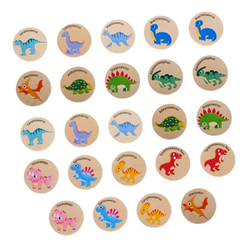 Toyvian 24 Stücke Dinosaurier Spielzeug Speicher Für Jungen Jungen Und Mädchen Spielzeug Holz Dinosaurier Passende von Toyvian