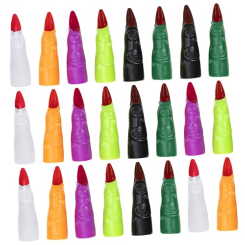 Toyvian 24 Stück Halloween-Nagelset Halloween Finger Halloween nägel Halloween-Cosplay Halloween Cosplay Bunte Hexenfinger seltsam Bunte gefälschte Fingernägel Hexenfinger Kostüm Plastik Toyvian 24 Stück Halloween-Nagelset Halloween Finger Halloween nägel Halloween-Cosplay Halloween Cosplay Bunte Hexenfinger seltsam Bunte gefälschte Fingernägel Hexenfinger Kostüm Plastik von Toyvian