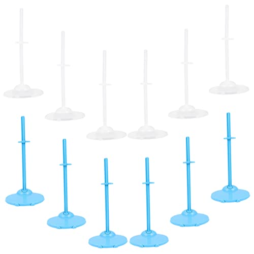 Toyvian 24 Stück Puppe stehender Clip Figure Stand puppenzubehör tooniesregal Puppenhalterungen Minipool Steht Präsentationsständer für Actionfiguren Puppen unterstützen Plastik von Toyvian