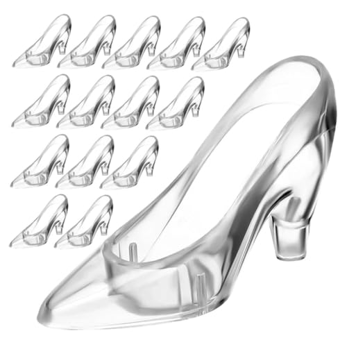 Toyvian 24 Stück Schuhschmuck aus Kristall Partydekorationen mit hohen Absätzen Schuhe Hochzeitsschuhdekoration High-Heels-Statuendekoration Kristall Schuh transparentes Material von Toyvian