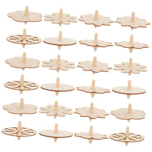 Toyvian 24 Stück Teiliges DIY Holz Kreiselspielzeug Unbemalt Verschiedene Formen Leichtes Gyro für Fördert Kreativität und Hand Auge Koordination zum Bemalen und Basteln Toyvian 24 Stück Teiliges DIY Holz Kreiselspielzeug Unbemalt Verschiedene Formen Leichtes Gyro für Fördert Kreativität und Hand Auge Koordination zum Bemalen und Basteln von Toyvian