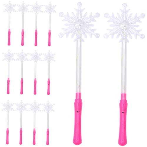 Toyvian 24 Stück Teiliges LED Schneeflocken Leuchtstab Bunte Lichter für Prinzessinnen Party Robustes Weihnachtsdeko Zubehör Leuchtendes für Mädchen für Geburtstagsfeiern von Toyvian