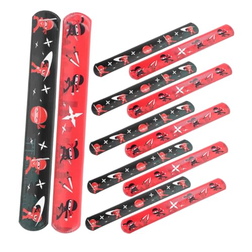 Toyvian 24 Stück Teiliges Ninja Slap Armband Langlebige und Flexible Schnapparmbänder für Kindergeburtstag Party Mitgebsel für Jungen und Mädchen Einfaches Anlegen Sichere Farbechte von Toyvian