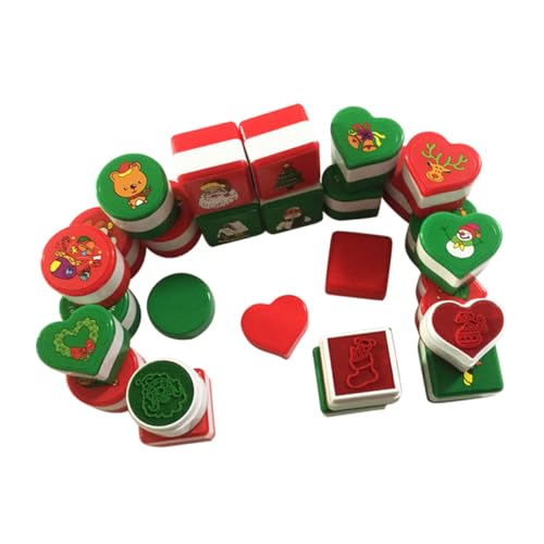 Toyvian 24St Weihnachtsstempel Spielzeug für Kinder Stempel für Kinder Kidcraft-Spielset Spielzeuge Kinderspielzeug Kinderstampfer Stampers Partygeschenke Puzzle Siegel einstellen von Toyvian