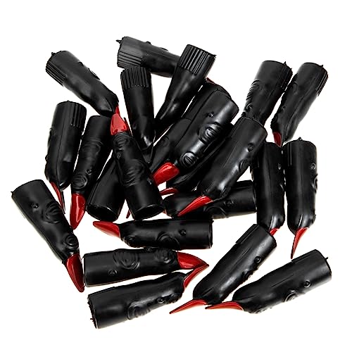 Toyvian 24St gefälschte gefälschter Hexenfinger Hexenkostüm Halloween Finger Halloween Scherzartikel Fingernägel Trick Requisiten Zubehör für Halloween-Kostüme Plastik Black von Toyvian
