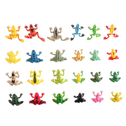 Toyvian 24Stücke Froschspielzeug wasserdichte Figuren für DIY Dekoration Aquarium Teich Garten Realistische Froschmodelle für Lernspielzeug von Toyvian