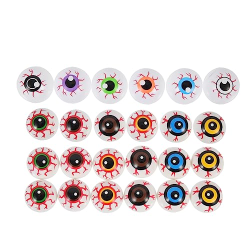 Toyvian 24Stücke Halloween Augäpfel Plastische Gruselige Augen für Halloween Dekoration und Partys Runde und Halbe Augäpfel Requisiten für Schaurige von Toyvian