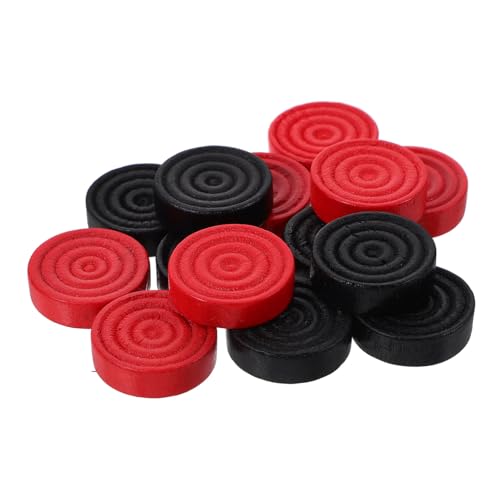 Toyvian 24Stücke Schachfiguren Runde Dame Spielsteine Ersatz für Schachbrett Polierte Holzspielzeuge für Brettspiel Enthusiasten von Toyvian