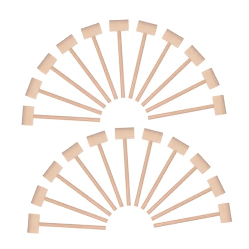 Toyvian 25 Stück Teiliges Mini Holzhammer Mallets aus Natürlichem Holz Kleine Robuste Holzhämmer für Pädagogische Spiele Hand Auge Koordination und Kreatives Lernen von Toyvian