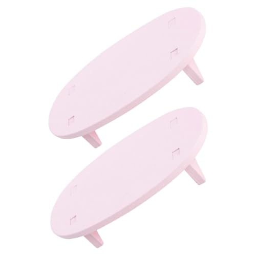 Toyvian 2Pcs Miniatur Szene Tür bastelset basteln für Toy for The Teachers Kid Toys Pinker beistelltisch puppenhaus Mini-Tisch Mini-Haustisch hölzern Rosa von Toyvian