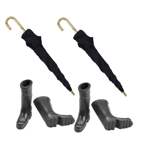 Toyvian 2Sätze Regenstiefel Regenschirme für Kreatives Leicht und Kinderfreundlich Perfektes DIY für Minihäuser von Toyvian