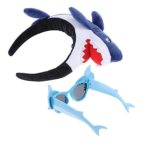 Toyvian 2St Hai-Stirnband-Brille tierische Kopfbedeckung - Kostümzubeh?r Haargummis Haarband Haiförmiges Stirnband haifischförmige Brille Modellieren Gläser Kleidung Kind von Toyvian