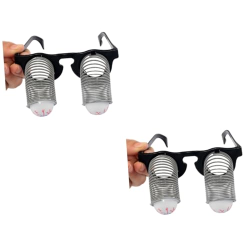Toyvian 2St lustige Halloween-Requisiten Frühling Augenglas auf Halloween-Partyzubehör Make-up Augäpfel Gläser Augapfelbrille für Erwachsene Brille mit hängenden Augen bilden Kleidung von Toyvian