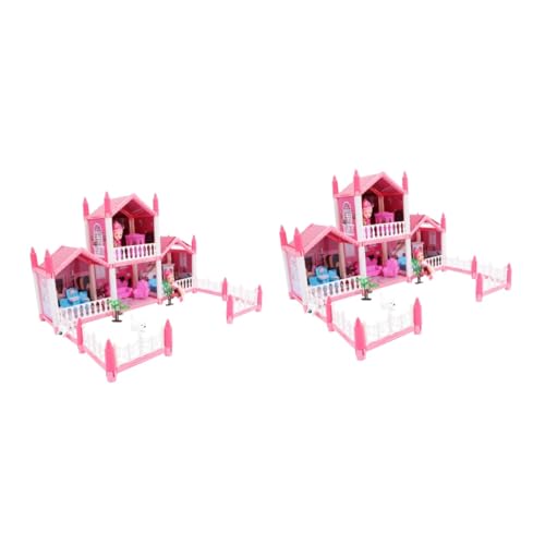 Toyvian 2St Kinderburg Mädchenspielzeug fokussiert Bausatz Kinder-DIY-Burgspielzeug Schlossmodell für Kinder Miniatur Suite vorgeben Spielzeugzimmer Farbkasten Abs von Toyvian
