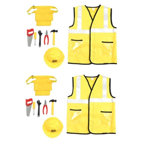Toyvian 2St Kinderkleidung Arbeiterkostüm für Kinder Werkzeuge für Kinder Kidcraft-Spielset Kleider Cosplay-Engineering-Kleidung Arbeiter-Outfits Pilot Kostüme Krankenschwester von Toyvian