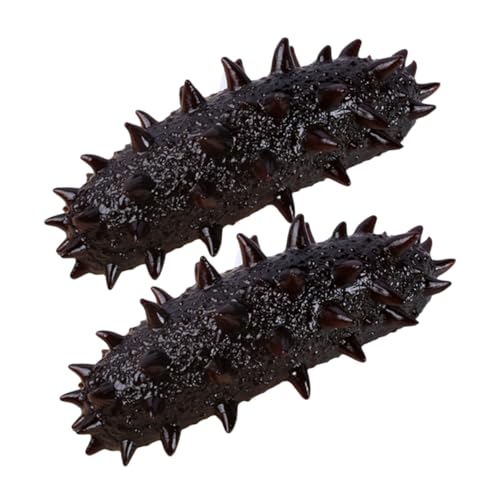 Toyvian 2St Künstliche Seegurke Spielzeugkrabbe Nuggets Kürbis- Essen Krabbenspielzeug der Fall der Gerti b Faux Lebensmitteldekor gefälschte Meeresfrüchte-Requisite PVC Black von Toyvian