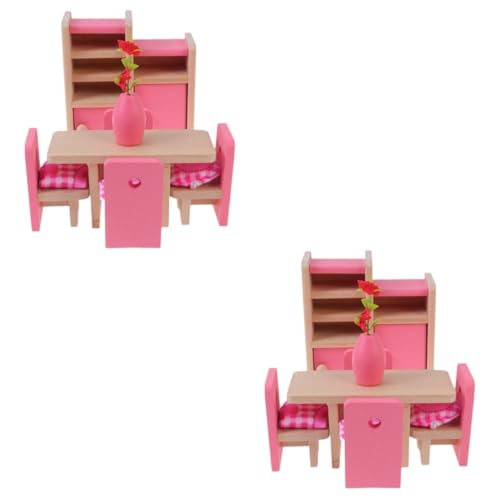 Toyvian Puppenhausmöbel 2St Mini-Schlafzimmer Mini-Puppenhausmöbel Mini- -Requisiten Holzmöbel Mini-Restaurant Mini- -Miniaturmöbel DIY Mini Requisiten Mini-Möbel Bambus Miniaturhaus von Toyvian