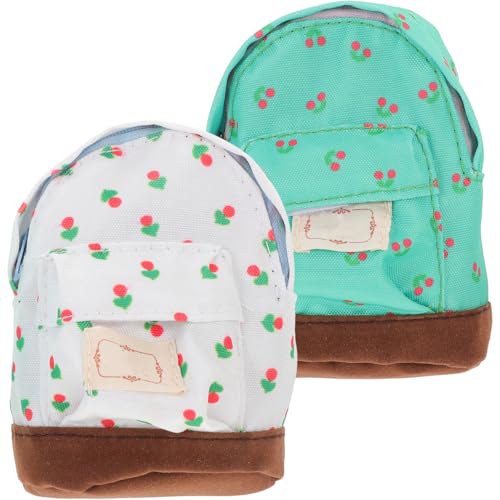 Toyvian 2St Mini-Puppenrucksack Babypuppentasche Mini-Schultaschenverzierung Schulranzen mini-schultüte Modelle Mini-Puppen Schultaschen Mini-Rucksack Puppenhaus Soldat Stoff FüR MiniaturhäUser von Toyvian
