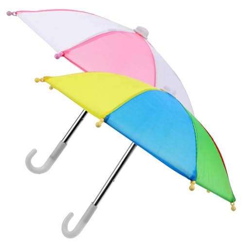 Toyvian 2St Mini-Regenschirmmodell Mini-Regenschirme für Puppe weißer Regenschirm Umbrella schirmchen klarer Regenschirm Babyspielzeug Mini-Regenschirm für Mikrolandschaften Miniatur Säule von Toyvian