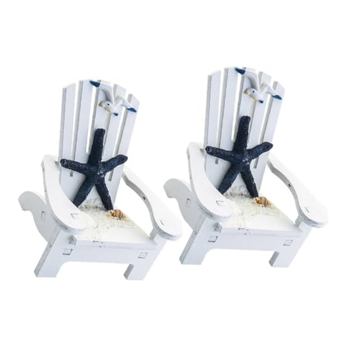 Toyvian 2St Mini-Strandkorb Strandlounge Liege Miniatur nautisch bürodeko büro Dekoration Living Room Decoration mini strandstuhl Puppenstuhl-Modell Mikrolandschaftsdekor Kiefernholz von Toyvian