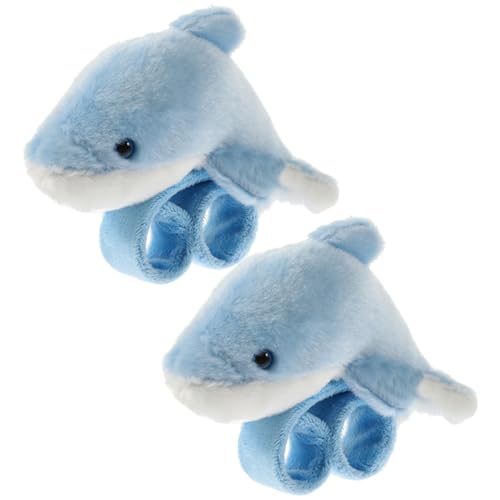 Toyvian 2St Pop-Kreis-Armband kinderspielzeug Plush Plush Handgelenk- Schlagarmbänder für Bänder mit Tiermuster -Slap-Bands Plüsch Blue von Toyvian