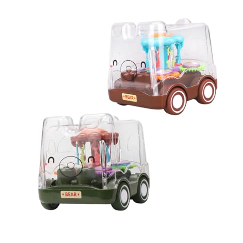 Toyvian 2St Spielzeugauto Lernspielzeug Auto zurückziehen Jungensocken Kinderspielzeug Autos Spielzeug Spielzeugbus für Kleinkinder Trägheitsfahrzeugmodell Karikatur Wagen Plastik von Toyvian