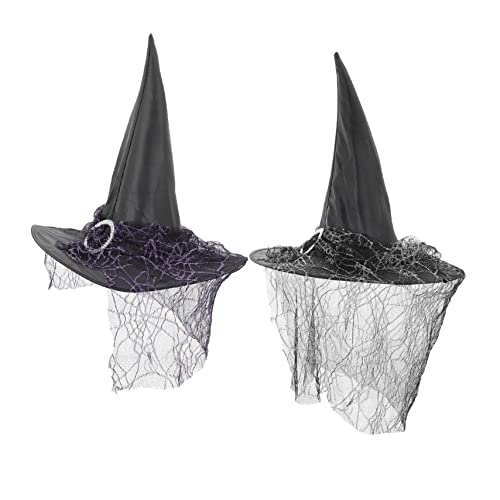 Toyvian 2St Zaubererhut Party-Hexenhüte Schwarze Kappe Hexenhüte für Frauen Karnevalsmützen halloween kopfschmuck halloween kopfbedeckung Halloween -Hüte Hexenhut Gittergewebe Toyvian 2St Zaubererhut Party-Hexenhüte Schwarze Kappe Hexenhüte für Frauen Karnevalsmützen halloween kopfschmuck halloween kopfbedeckung Halloween -Hüte Hexenhut Gittergewebe von Toyvian