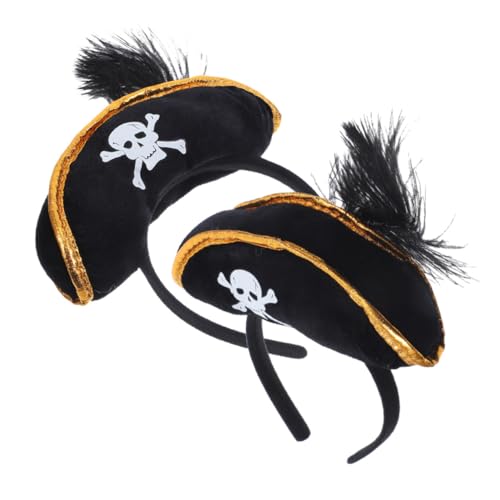 Toyvian 2Stücke Halloween Haarband Piratenhut Cosplay Accessoires für Kreative Fotos und Partys Stabil und Wiederverwendbar für Halloween und Karneval von Toyvian
