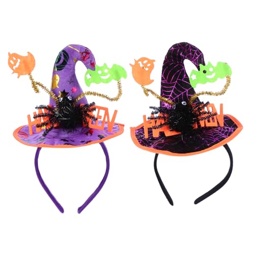Toyvian 2Stücke Halloween Haarschmuck mit Spinnen und Hexenhüten Charmantes Kopfbedeckung für Kostümpartys und Feiern für Halloween Dekoration und von Toyvian