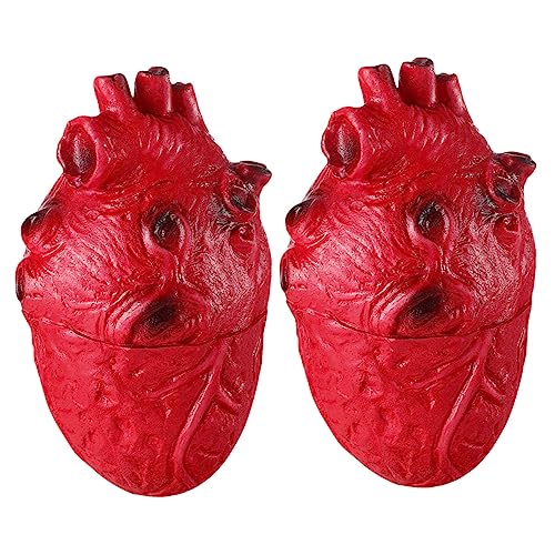 Toyvian 2Stücke Halloween Herz Deko Requisiten für Gruselige Partys Realistische Künstliche Herzen für Horror und Schaurige Dekorationen für Halloween Events von Toyvian