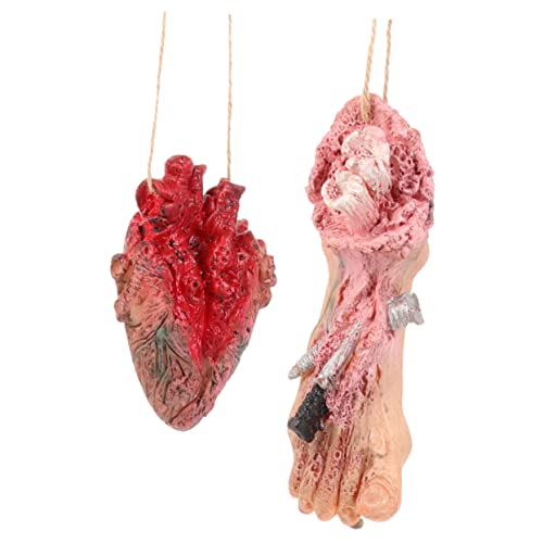 Toyvian 2Stücke Halloween Organ Pendants Simulierte Menschliche Gruselige Deko für Partys und Streiche für Halloween Dekoration und Geisterhäuser von Toyvian