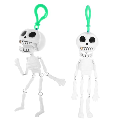 Toyvian 2Stücke Halloween Skelett Aufziehspielzeug Gruselige Schädelspielzeuge für Halloween Dekoration und Streiche um Nachbarn zu Erschrecken von Toyvian