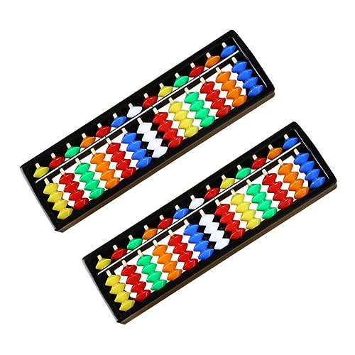 Toyvian Abacus Lernspielzeug für Kinder 2 Stück Rechen 13-Stellig Pädagogisches Mathe Werkzeug für Kindergarten und Zuhause Buntes Zählspielzeug von Toyvian