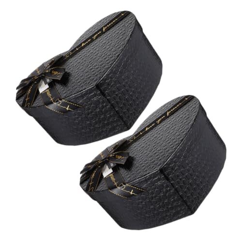 Toyvian 2er-box Herzförmige Geschenkbox Herz-boxen Schokoladenschachteln Leer Herz-bastelboxen Brautjungfernboxen Für Vorschläge Verpackungskästen Valentine Herz Boxen Papier Black von Toyvian