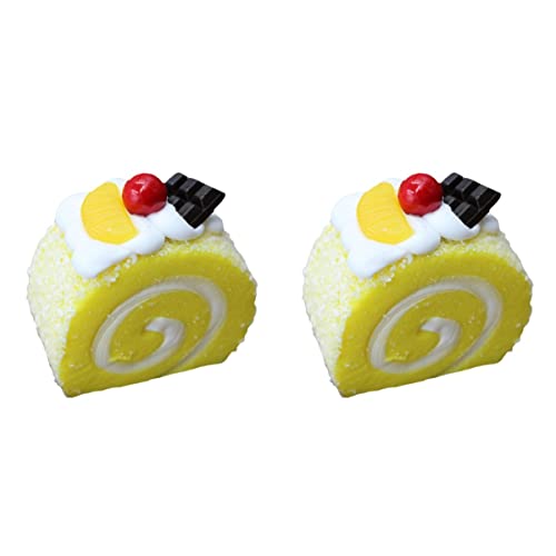 Toyvian 2st Erröten Kuchen Gefälschte Kuchen Zum Ausstellen Gefälschte Kuchen-Foto-Requisiten Gefälschte Geburtstagstorte Gelbe Tönung Künstlicher Cupcake Cupcake-Becher Perlmutt Lipgloss von Toyvian