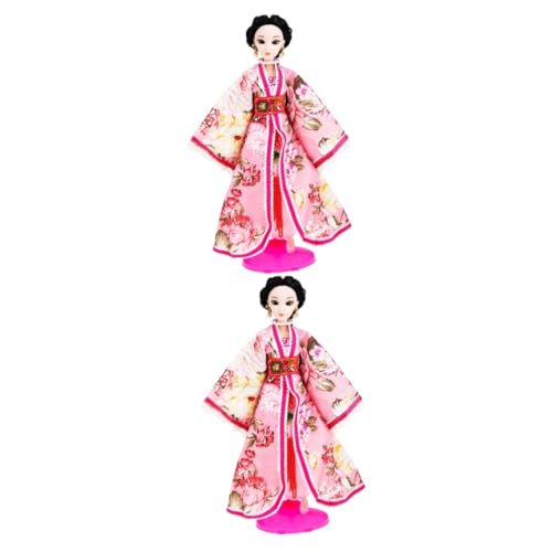 Toyvian 2st Geisha-Figuren Puppe Süße Mädchenfigur Kimono-Figur Kokeshi-Spielzeug Cupcake-Topper Zum Geburtstag Geisha-Statue Prinzessin-Statue Plastik Hölzern Geburtstagskuchen Kind von Toyvian