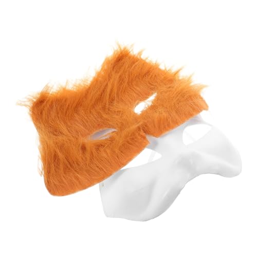 Toyvian 2st Katzenmaske Masken Verkleiden Tierische Pelzmaske Halloween-kostüm Selber Machen Tiermasken Selber Machen Maskerade Masken Cosplay-maske Mit Halbem Gesicht Yellow Plüsch von Toyvian