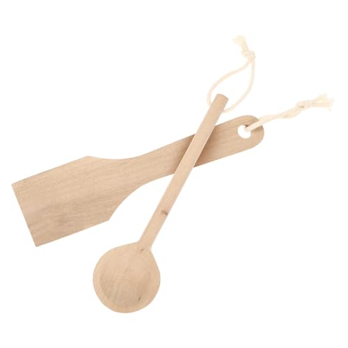 Toyvian 2st Küchenspielzeug Aus Holz Stellen Sie Sich Vor, Zu Kochen Nachgeahmtes Küchenspielzeug Nachahmung Von Küchenutensilien Aus Holzbesteck Kinderspielzeug von Toyvian