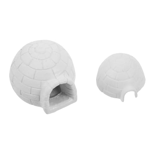 Toyvian 2st Mikrolandschafts-iglu-Szene Kleine Arktische Ornamente DIY Arktische Dekorationen Iglu- Kleine Arktische Figuren Mikro-iglu-Dekorationen Lebensechtes Iglu Harz Weiß von Toyvian