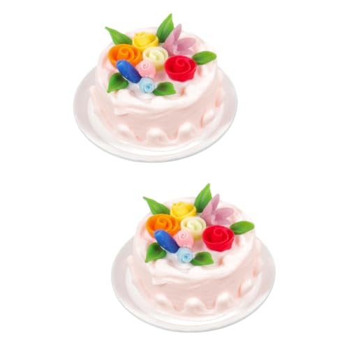 Toyvian 2st Mini-Cupcakes Zubehör Für Puppenstuben Miniatur-kuchenspielzeug Künstliches Cupcake-Modell Mini-puppenhaus-Kuchen Künstliche Nahrungsmodelle Vorgeben Harz Gefälschter Kuchen von Toyvian
