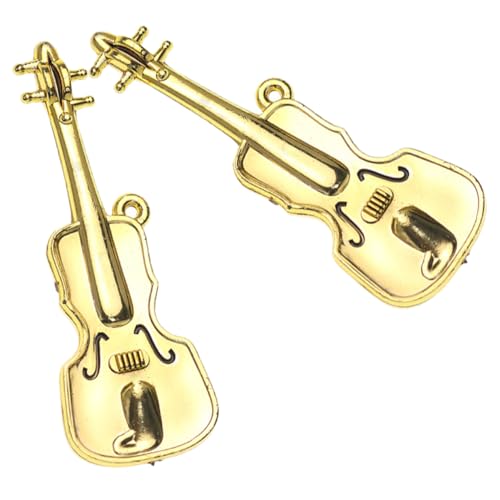 Toyvian 2st Mini-Geige Kleinste Geige Der Welt Geigenschmuck Für Den Weihnachtsbaum Winzige Ornamente Für Mini-Baum Miniaturtrommel Weihnachtsschmuck Für Musikinstrumente Plastik Golden von Toyvian