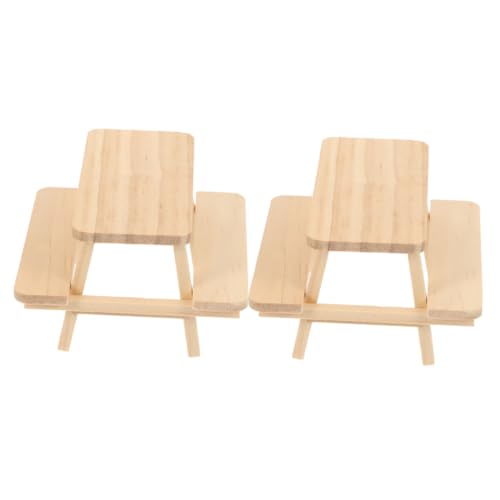 Toyvian Vielseitige Miniaturmöbel - Tisch- Und Stuhlset Aus Holz Für Puppenhaus Und Miniaturszene Toyvian Vielseitige Miniaturmöbel - Tisch- Und Stuhlset Aus Holz Für Puppenhaus Und Miniaturszene von Toyvian
