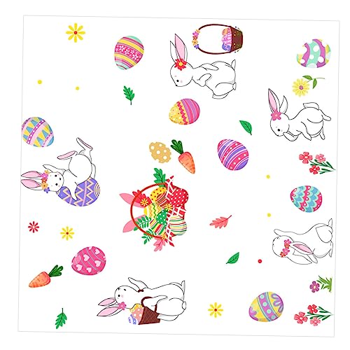 Toyvian 2st Osteraufkleber Fensteraufkleber Zu Ostern Fensteraufkleber Zur Dekoration Türaufkleber Für Kinderzimmer Aufkleber Zum Thema Ostern Osterdeko Cartoon-Aufkleber Für Ostern PVC von Toyvian