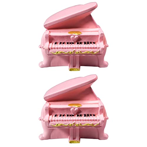 Toyvian 2st Piano-Modell Miniklaviermodell Mit Hocker Puppenhaus-Klavier Miniatur-puppenklavier Decoraciones para Sala De Casa Mini-klavierfigur 1 12 Klavier Schreibtisch Harz Spiel von Toyvian
