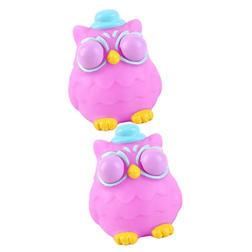 Toyvian 2st Prise Musik Party Squeeze Toys Children Squeeze Toys Owl Stretchy Toys Eule Dehnbares Spielzeug Party Favors Stressbälle Cartoon- Children Toys Elastisch Kind TPR Stressball von Toyvian