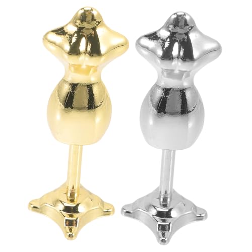 Toyvian 2st Puppe Puppenaufhänger Miniatur Kleiner Puppenkostümständer Schaufensterpuppenständer Puppenkleiderhalter Puppenkleid Steht Unterstützung Für Puppenkleidung Modell Legierung von Toyvian