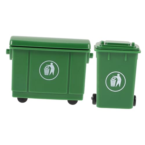 Toyvian Sanitär Eimer 2st Puppenhaus-mülleimer Mülltonnen-Modell Mini Müll Mülleimer Mit Deckel Liner Bausätze Mini-mülleimer Am Straßenrand Süße Tassen Bausatz Plastik von Toyvian